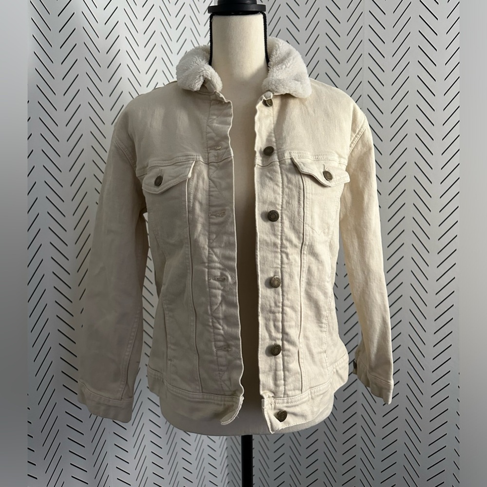 Old Navy | Oversized Boyfriend Denim Sherpa Jacket | NWOT